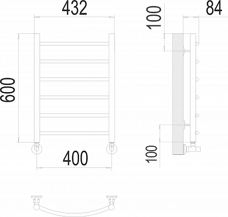 Классик П6 400х600 Полотенцесушитель  TERMINUS Оренбург - фото 3