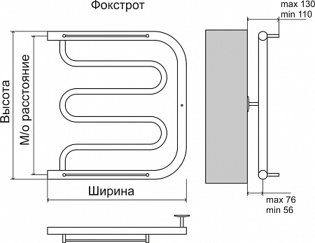 Фокстрот AISI 32х2 500х400 Полотенцесушитель  TERMINUS Оренбург - фото 4