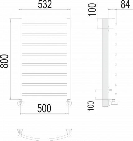 Классик П8 500х800 Полотенцесушитель  TERMINUS Оренбург - фото 3