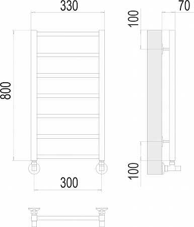 Контур П7 300х800 Полотенцесушитель  TERMINUS Оренбург - фото 3
