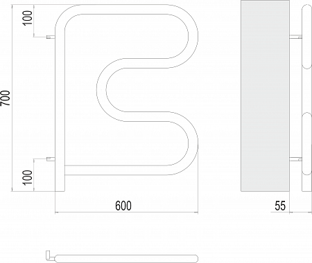 Электро 25 F-обр 600х600 поворотный Полотенцесушитель TERMINUS Оренбург - фото 3
