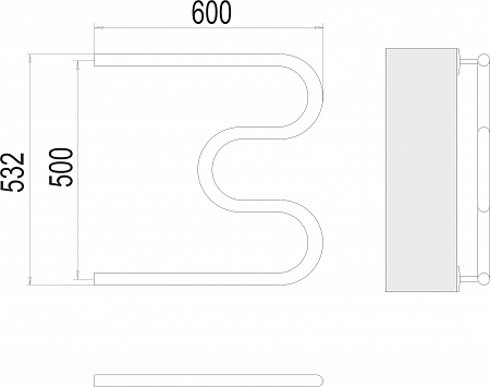 М-обр БШ 500х600 Полотенцесушитель  TERMINUS Оренбург - фото 3