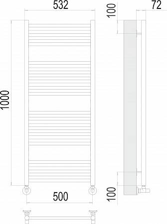 Аврора П20 500х1000 Полотенцесушитель  TERMINUS Оренбург - фото 3