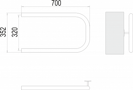 П-обр AISI 32х2 320х700 Полотенцесушитель  TERMINUS Оренбург - фото 3
