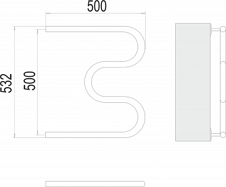 М-обр AISI 32х2 500х500 Полотенцесушитель  TERMINUS Оренбург - фото 3