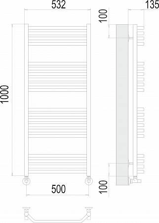 Виктория П20 500х1000 Полотенцесушитель  TERMINUS Оренбург - фото 3