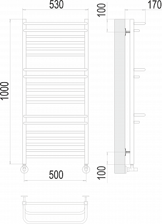 Орион П18 500х1000 Полотенцесушитель  TERMINUS Оренбург - фото 3