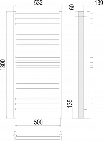 Прато П15 500х1300 электро (sensor quick touch) Полотенцесушитель  TERMINUS Оренбург - фото 3