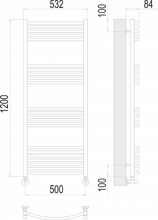 Классик П22 500х1200 Полотенцесушитель  TERMINUS Оренбург - фото 3