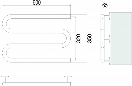 Электро 25 М-обр 600х350 Полотенцесушитель  TERMINUS Оренбург - фото 3
