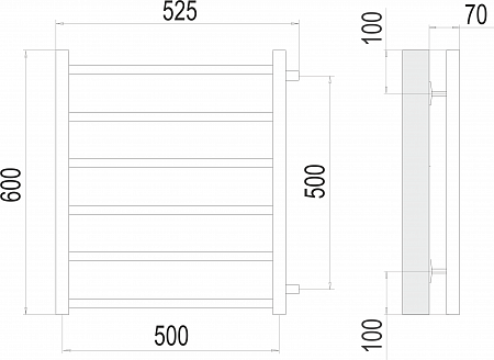 Вега П6 500х600 бп500 Полотенцесушитель  TERMINUS Оренбург - фото 3