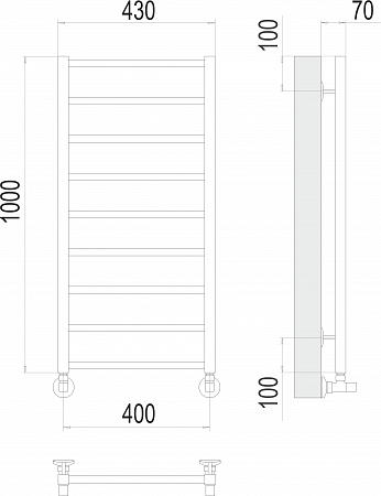 Контур П9 400х1000 Полотенцесушитель  TERMINUS Оренбург - фото 3