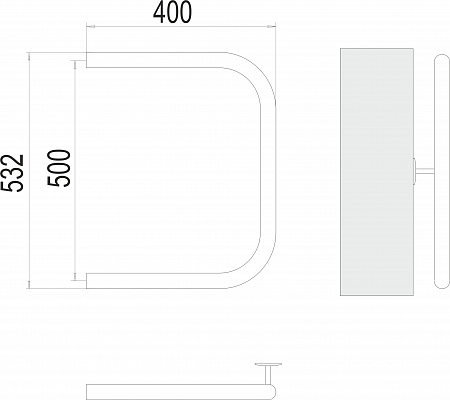П-обр AISI 32х2 500х400 Полотенцесушитель  TERMINUS Оренбург - фото 3
